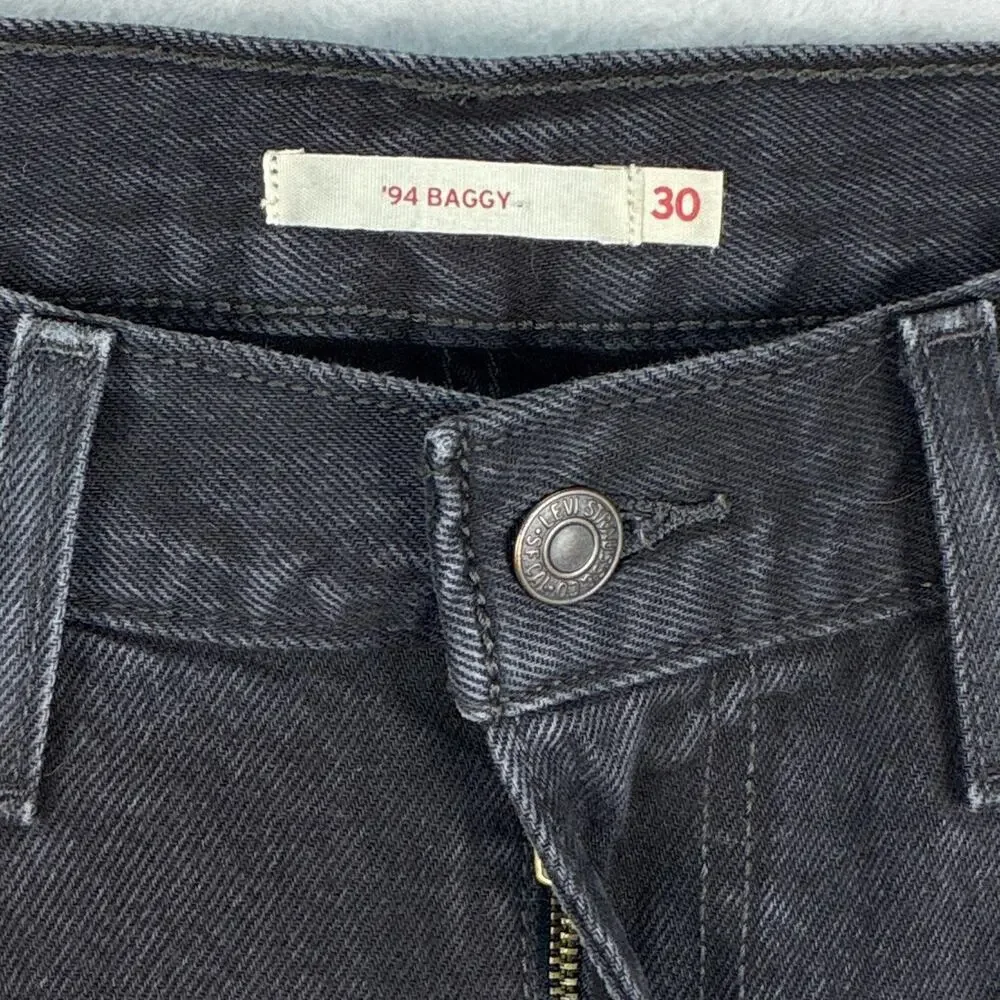 Levis Jeans Womens 30 Black '94 Baggy Wide Leg Grunge Festival Rave Goth Skate